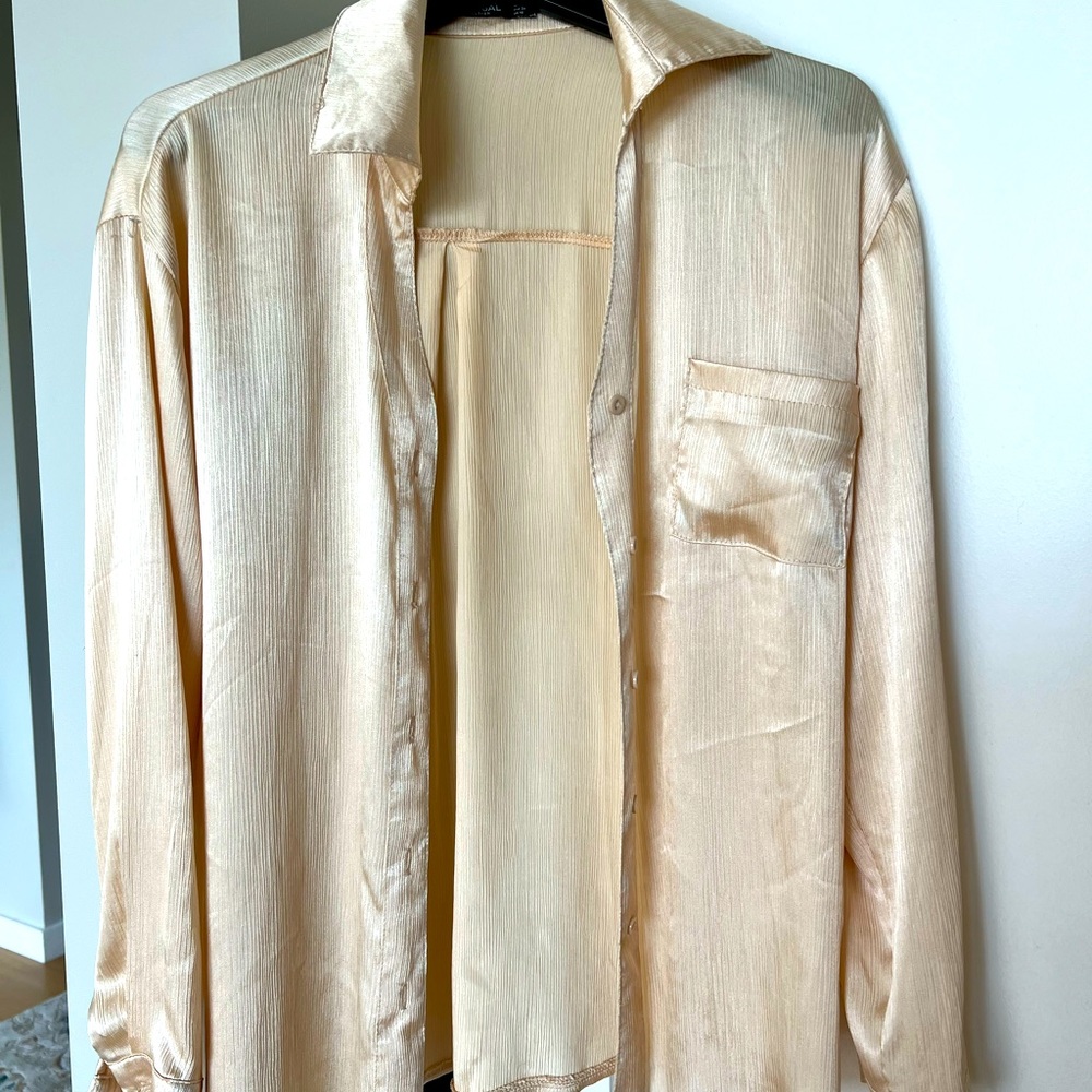 Gold boyfriend button down